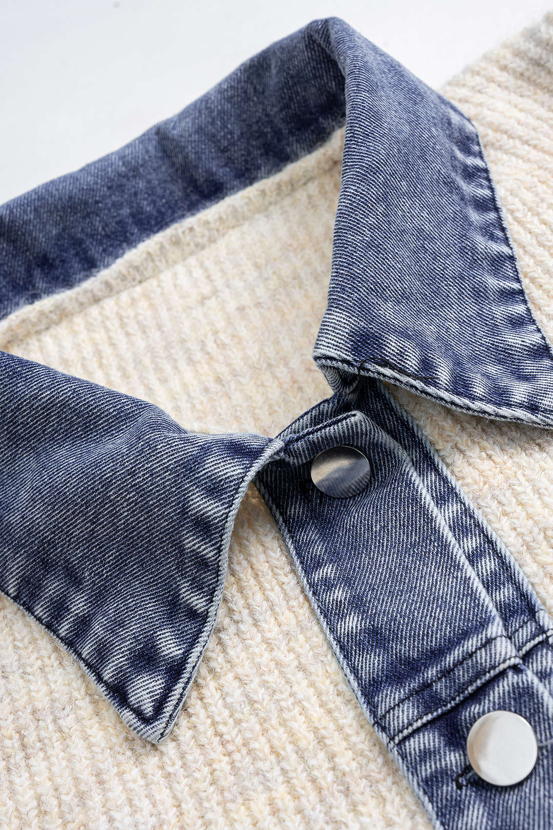 Denim Contrast Knit Jacket