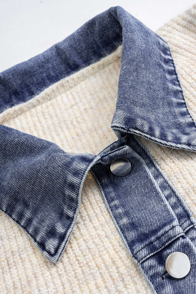 Denim Contrast Knit Jacket