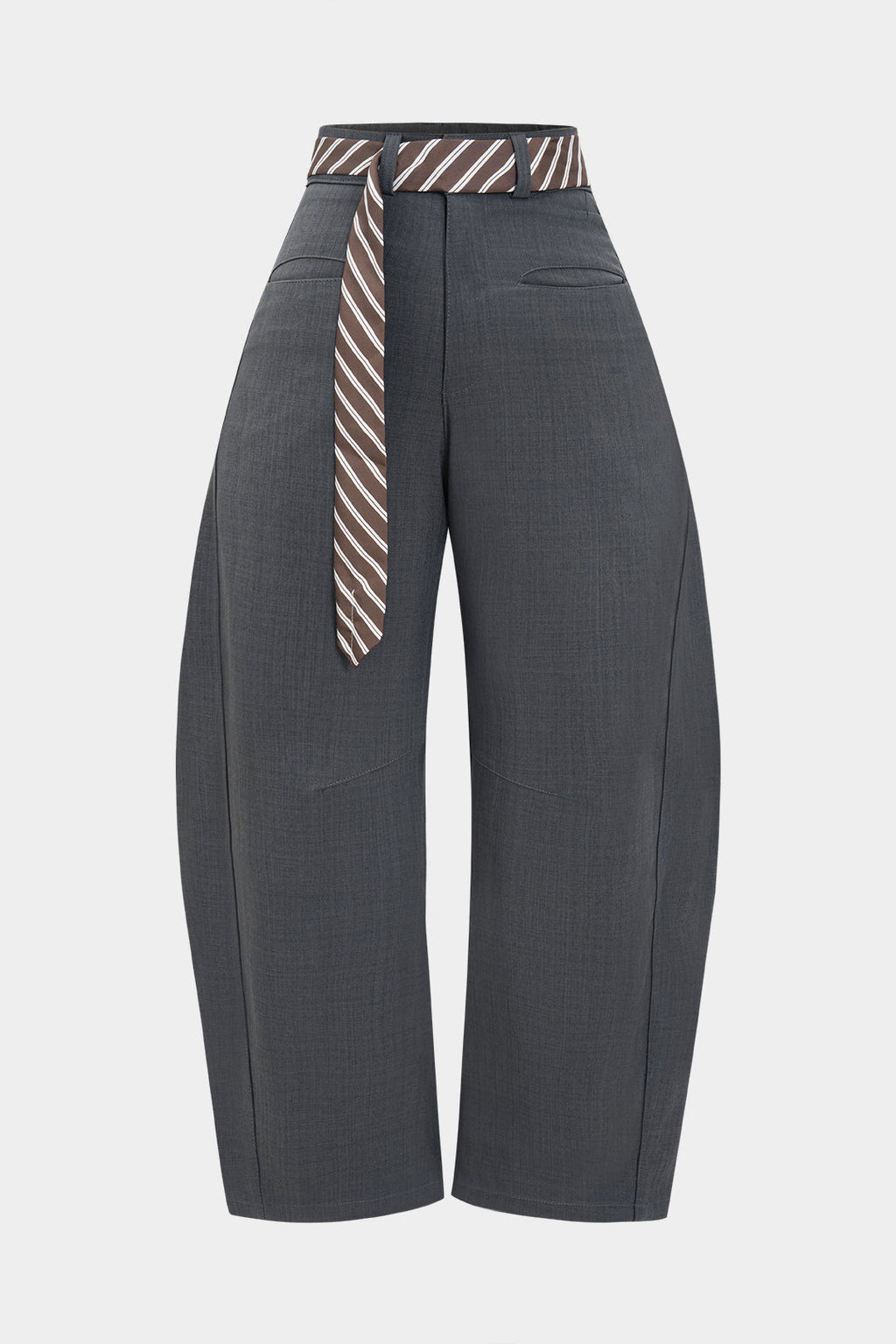 Belted Barrel Trousers