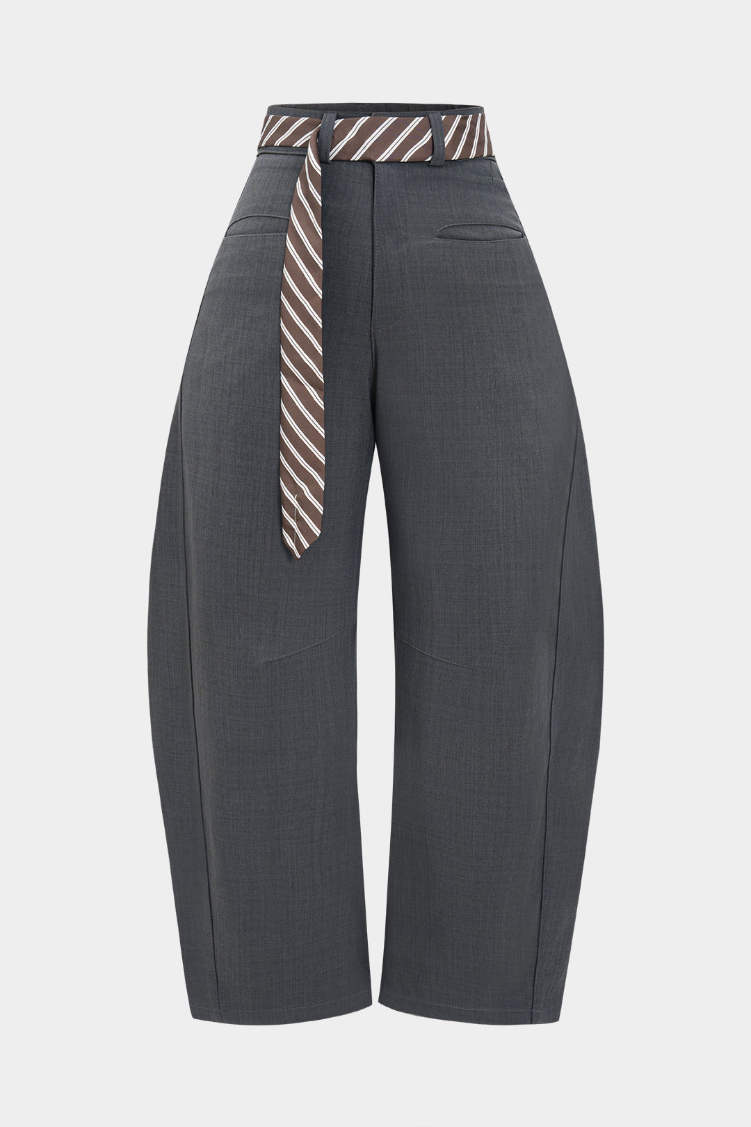 Belted Barrel Trousers