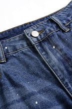 Dantel Detaylı Geniş Paçalı Kot Pantolon