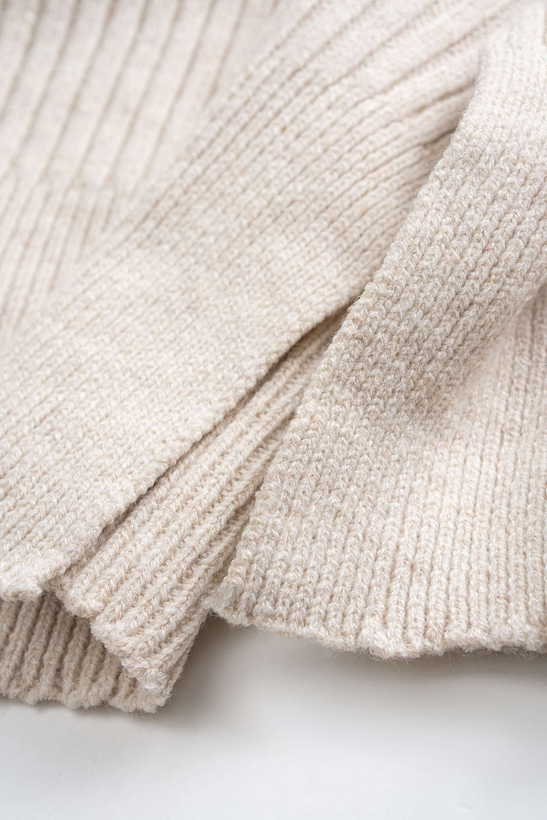 Beige Asymmetric Knit Sweater