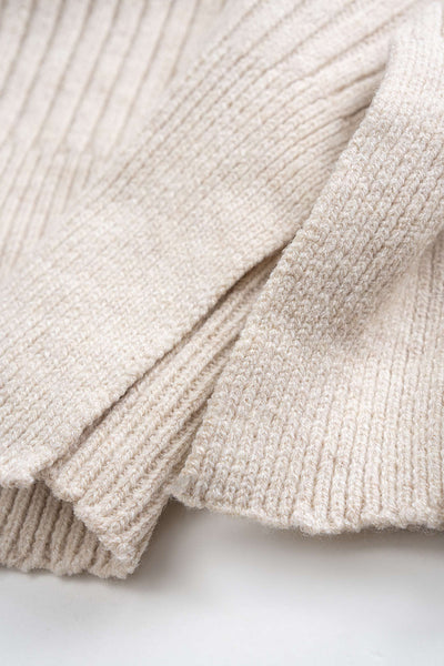 Beige Asymmetric Knit Sweater