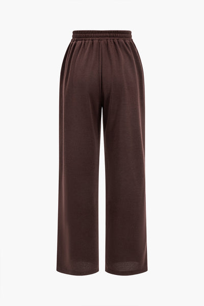 Ease One Shoulder Crop Sweat &amp; Palazzo Tracksuit Set