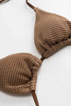 Textured Brown Bikini & Sarong