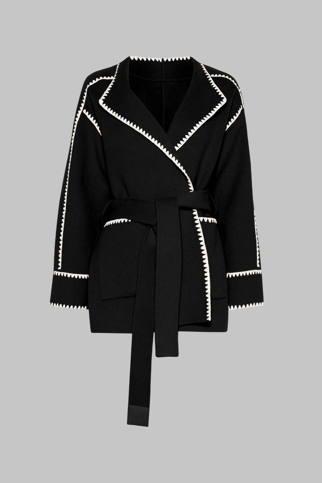 Vandoria Contrast Stitch Belted Jacket