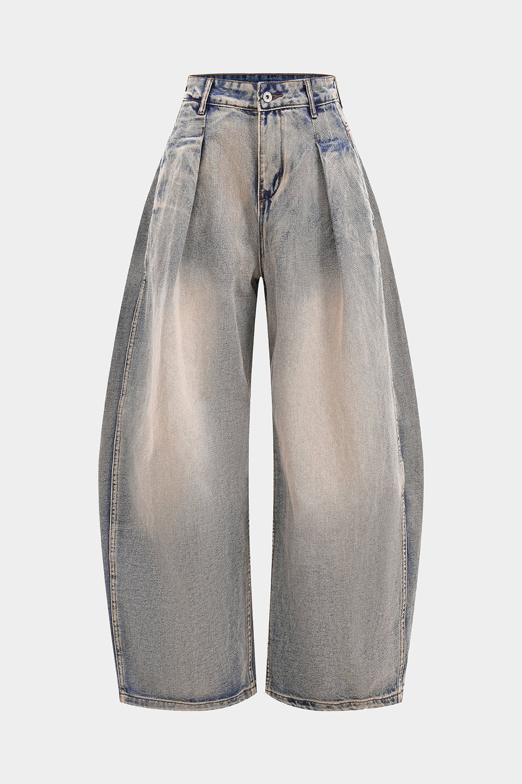 Yıkanmış Paçalı Kot Pantolon