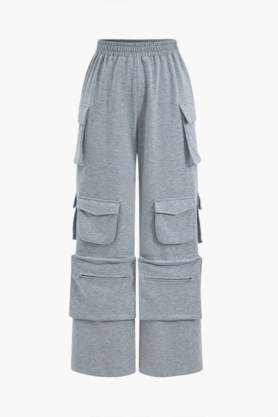 Utility Twist Crop &amp; Multi-Pocket Cargo Trouser Set