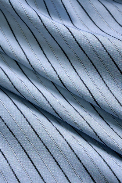 Asymmetric Blue Stripe Sculpt Shirt