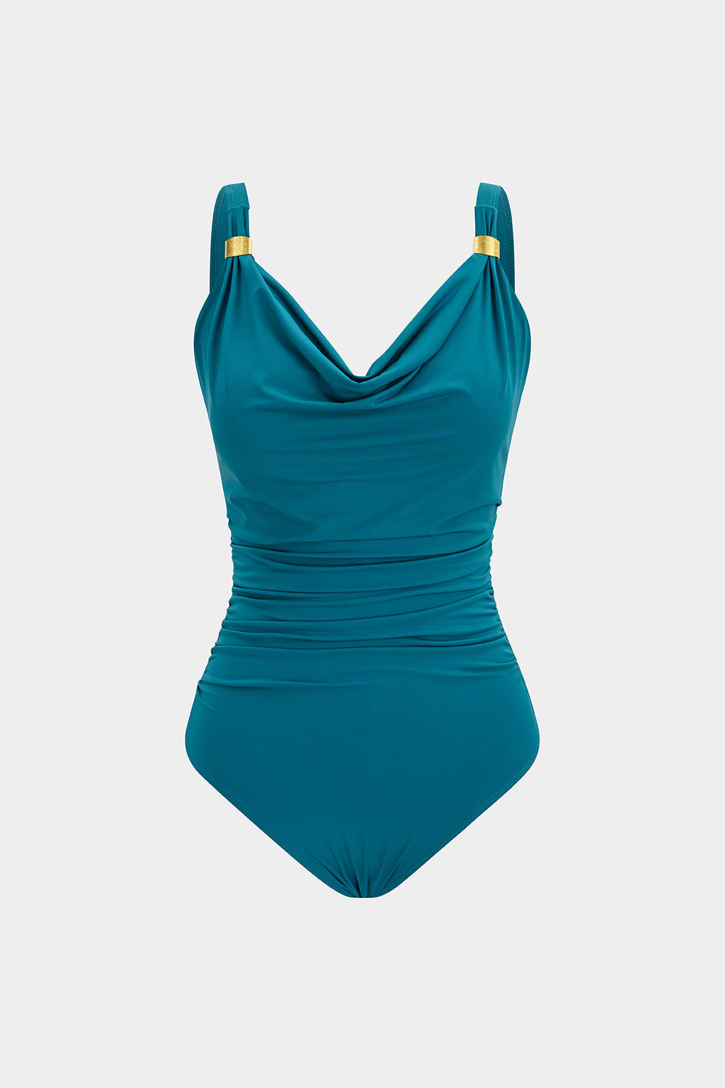 Draped Turquoise Swimsuit