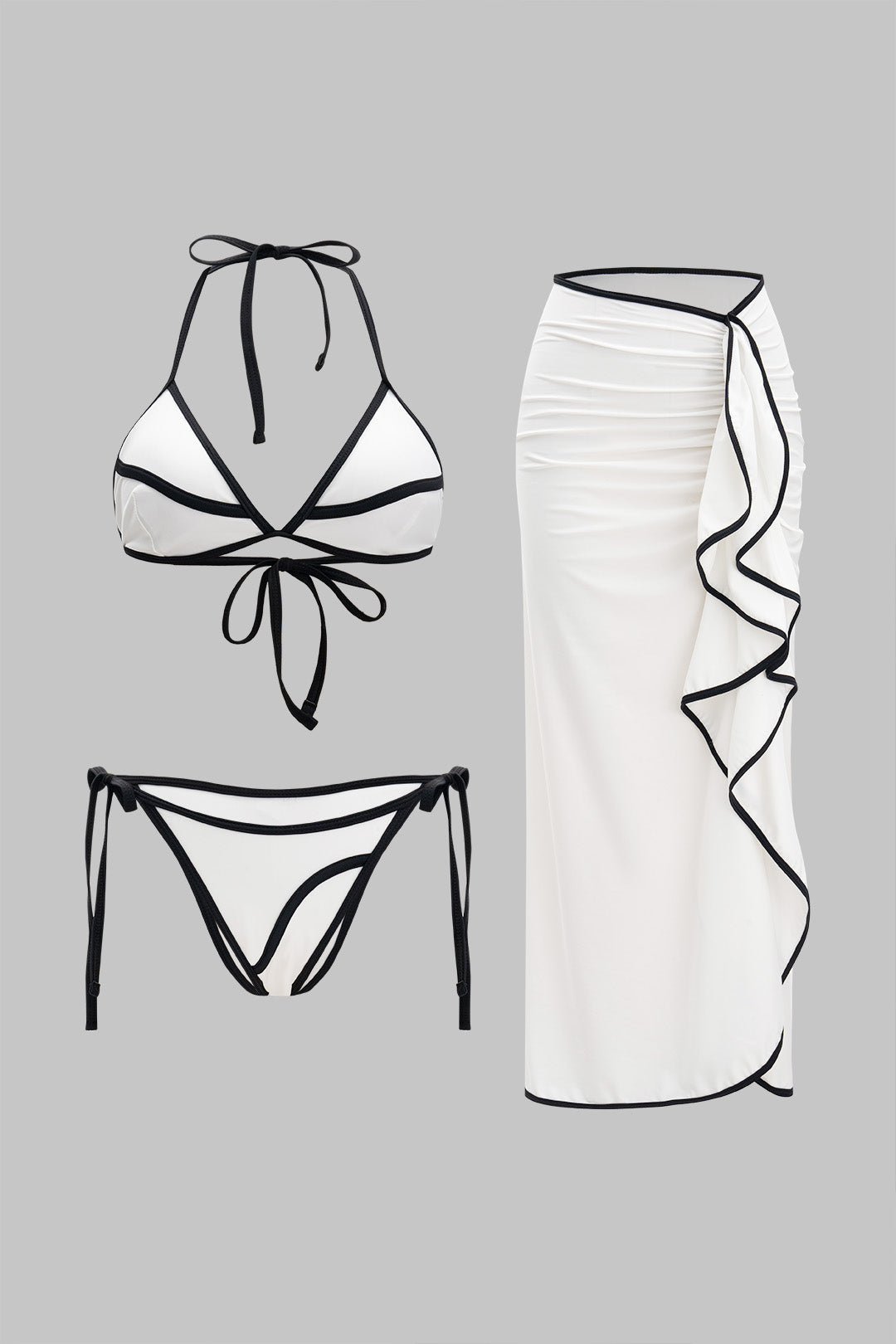 Fırfırlı Pareo Bikini Takımı 