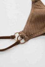 Textured Brown Bikini & Sarong