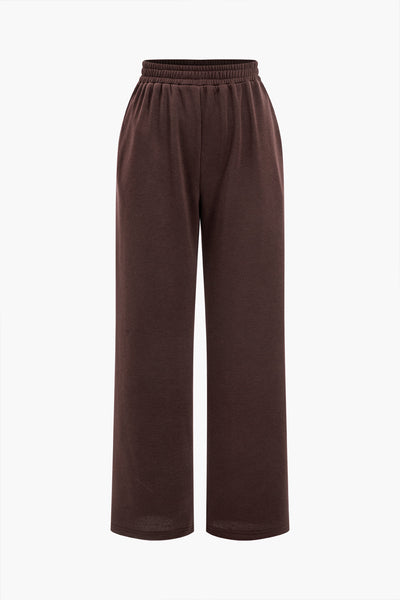Ease One Shoulder Crop Sweat &amp; Palazzo Tracksuit Set