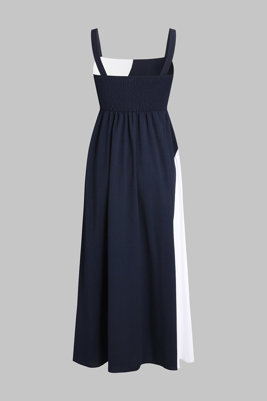 Renk Bloklu Maksi Elbise 