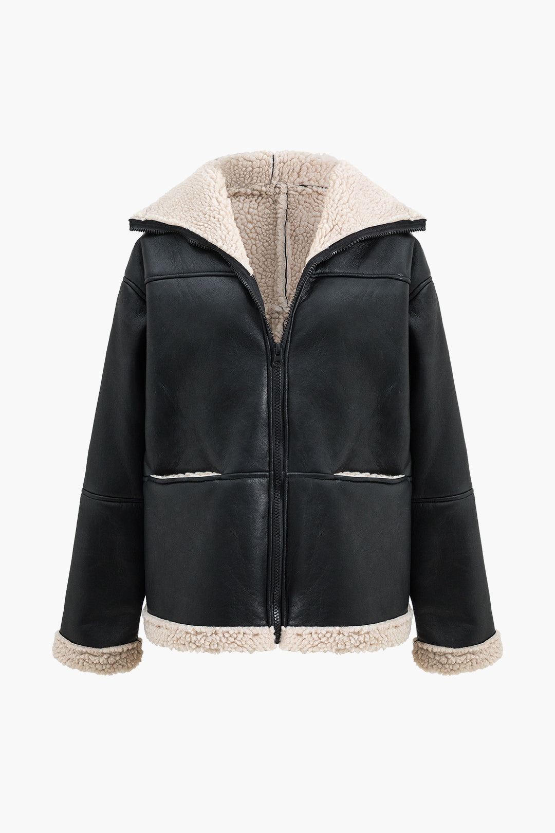 Faux Leather Fur Collar Mont