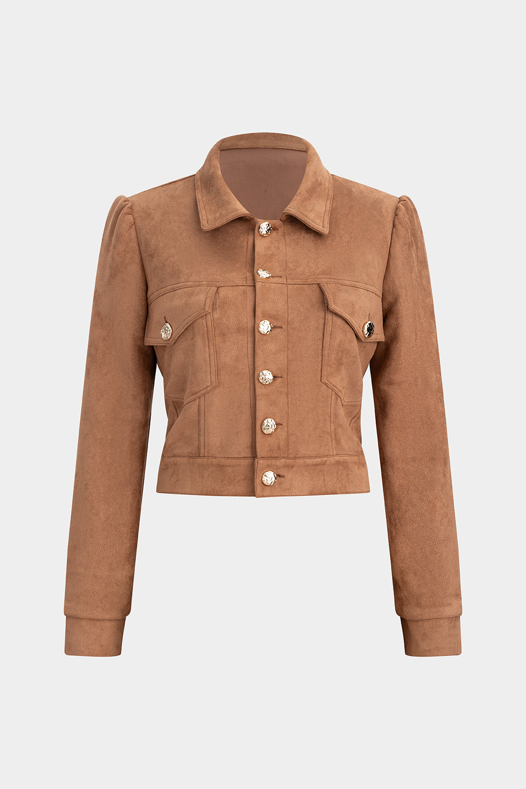 Camel Sculpted Suede Jacket
