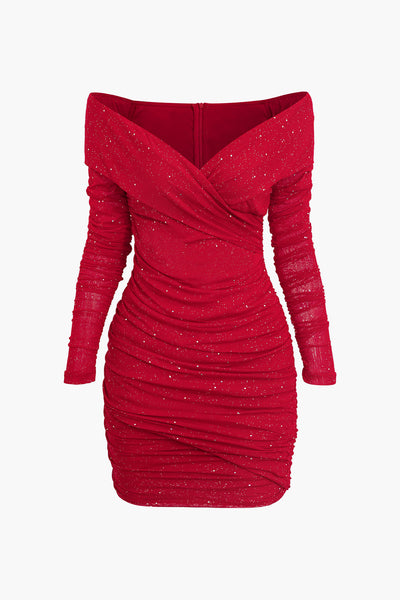 Glitter Cross Front Mini Dress