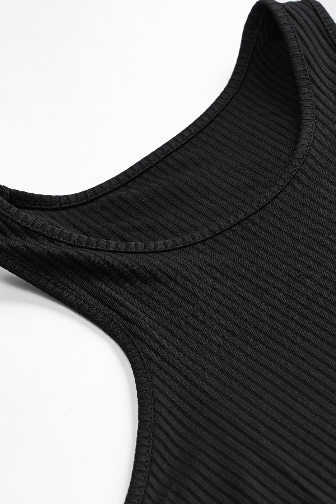 Monochrome Edge Asymmetrical Skirt &amp; Black Crop Set