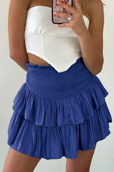 Smoky Ruffle Mini Skirt