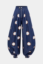 Yüksek Bel Fermuarlı Bol Paça Kot Pantolon