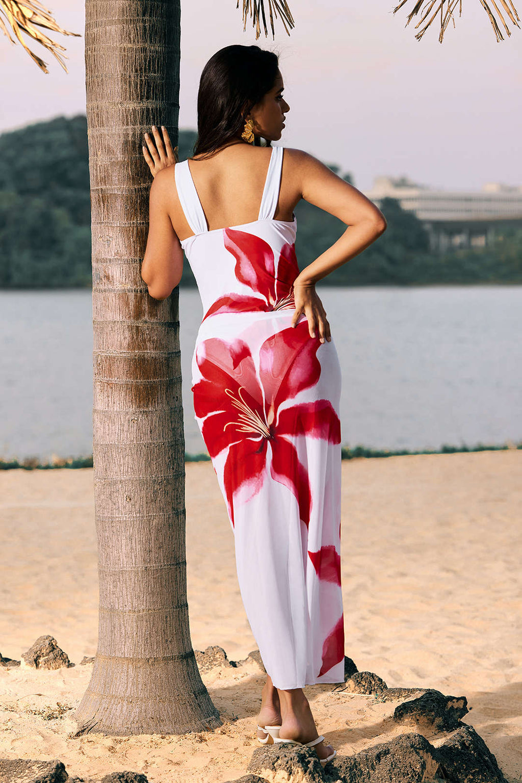 Red Floral Pareo Set