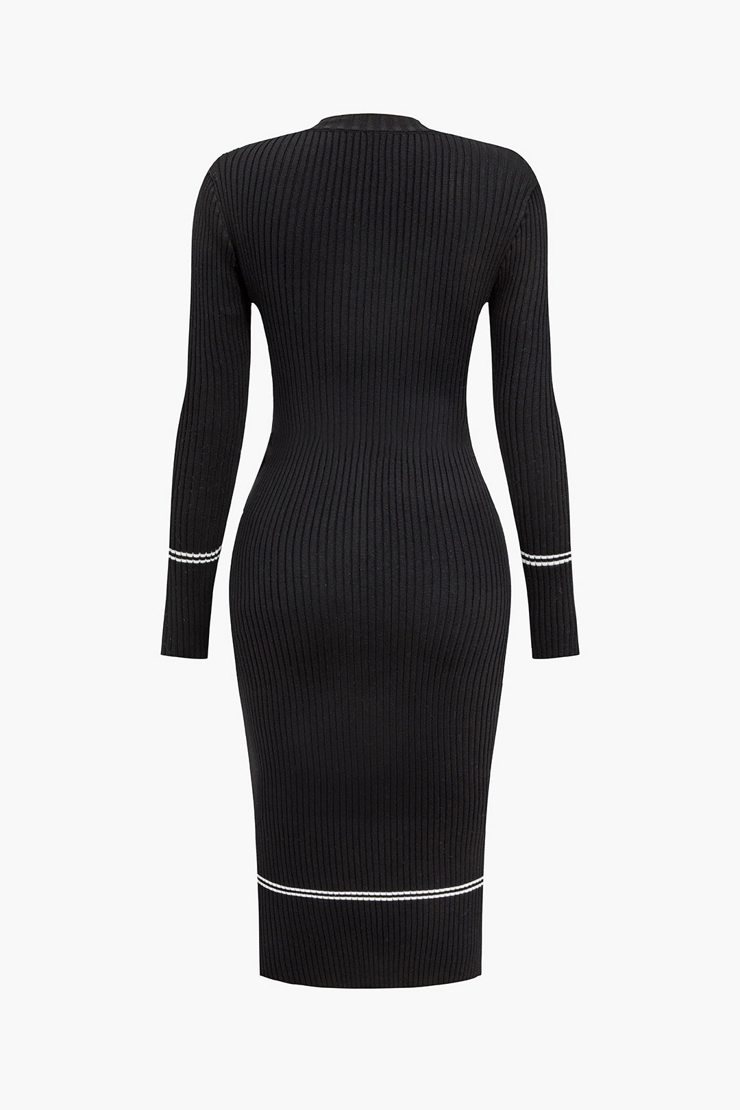 Düğme Detaylı Örme Elbise 