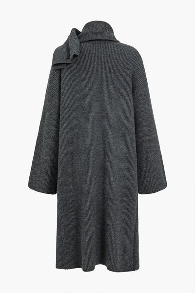 Knitted Pocket Button Long Sleeve Coat