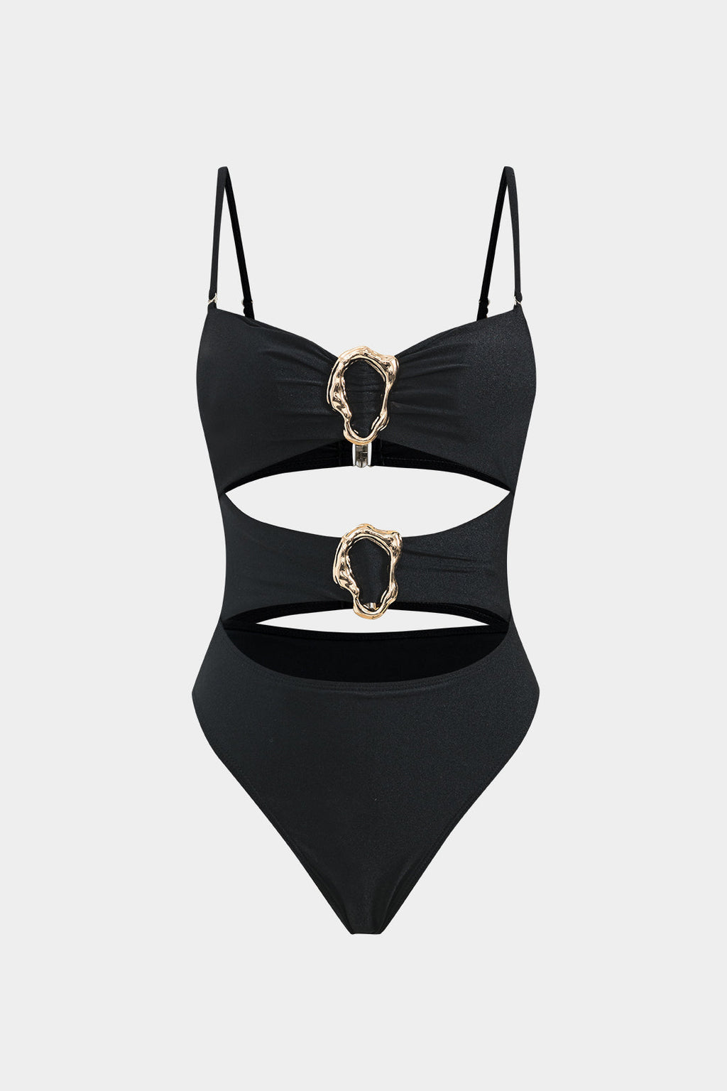 Rosvell Noir Jewel Cut-Out Swimsuit