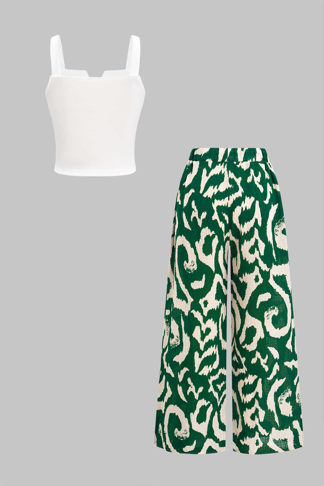 Wild Essence Patterned Palazzo &amp; Corset Crop Set