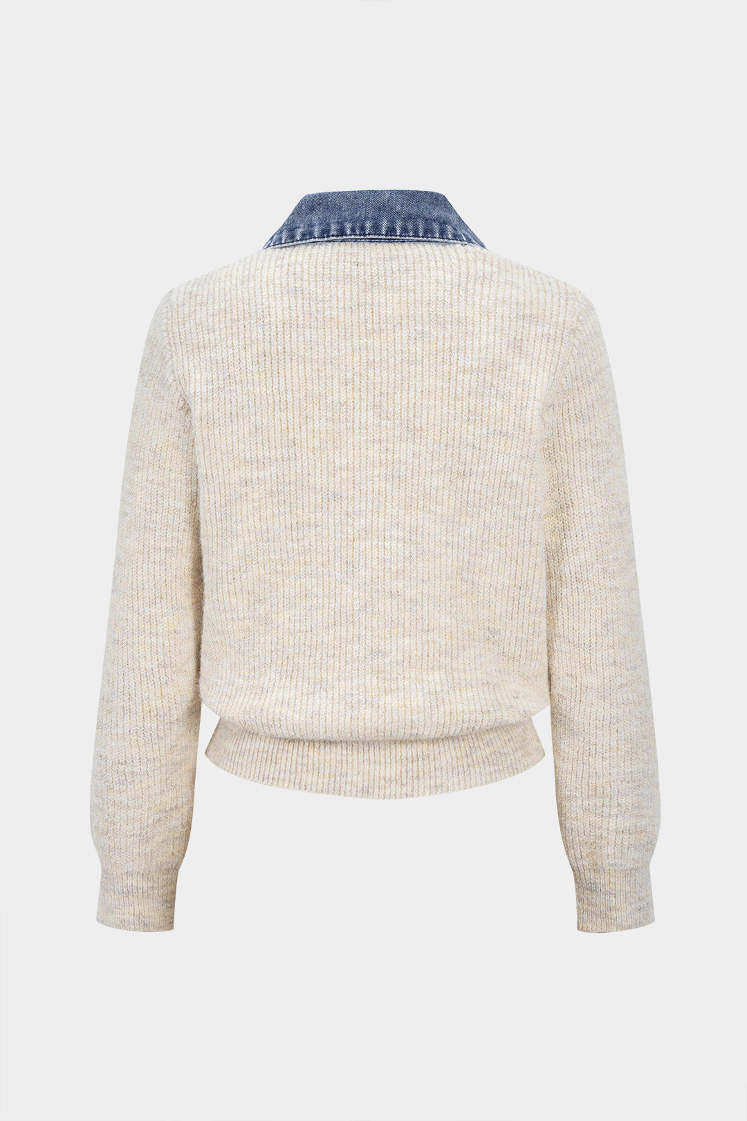 Denim Contrast Knit Jacket