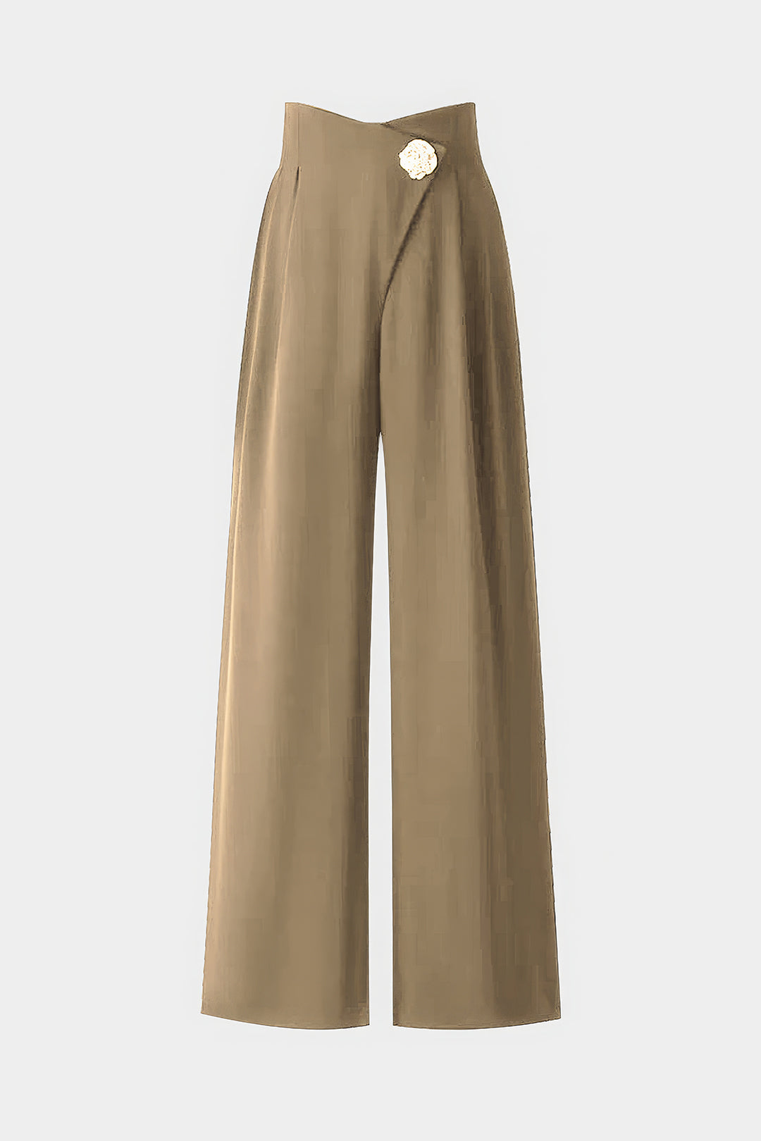 Metallic Pocket Crossed High Waist Pantolon