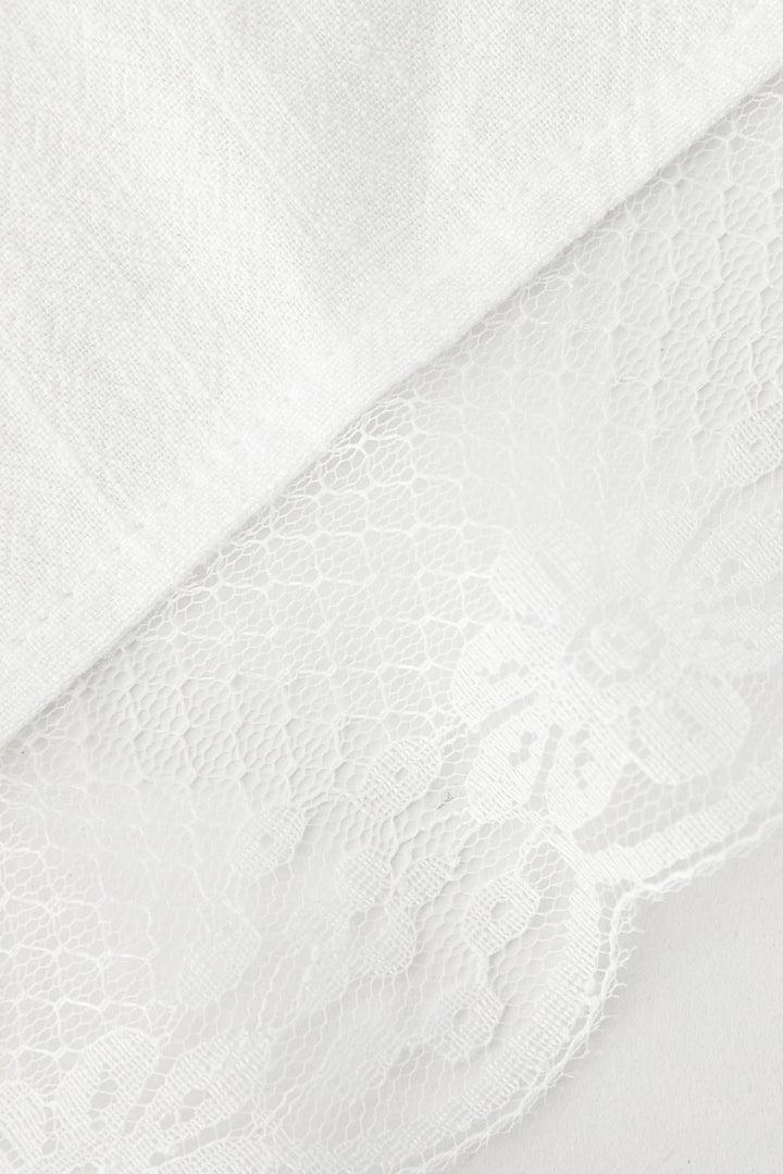 Dantelli Bağlamalı Önü Açık Bluz