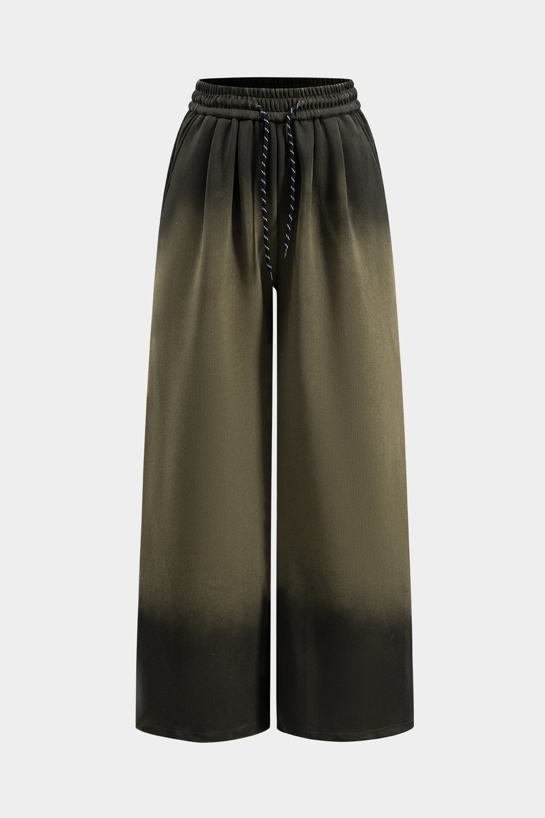 Ruched Drawstring Wide Leg Pantolon