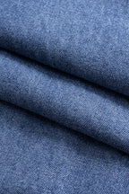 Yüksek Bel Fermuarlı Bol Paça Kot Pantolon