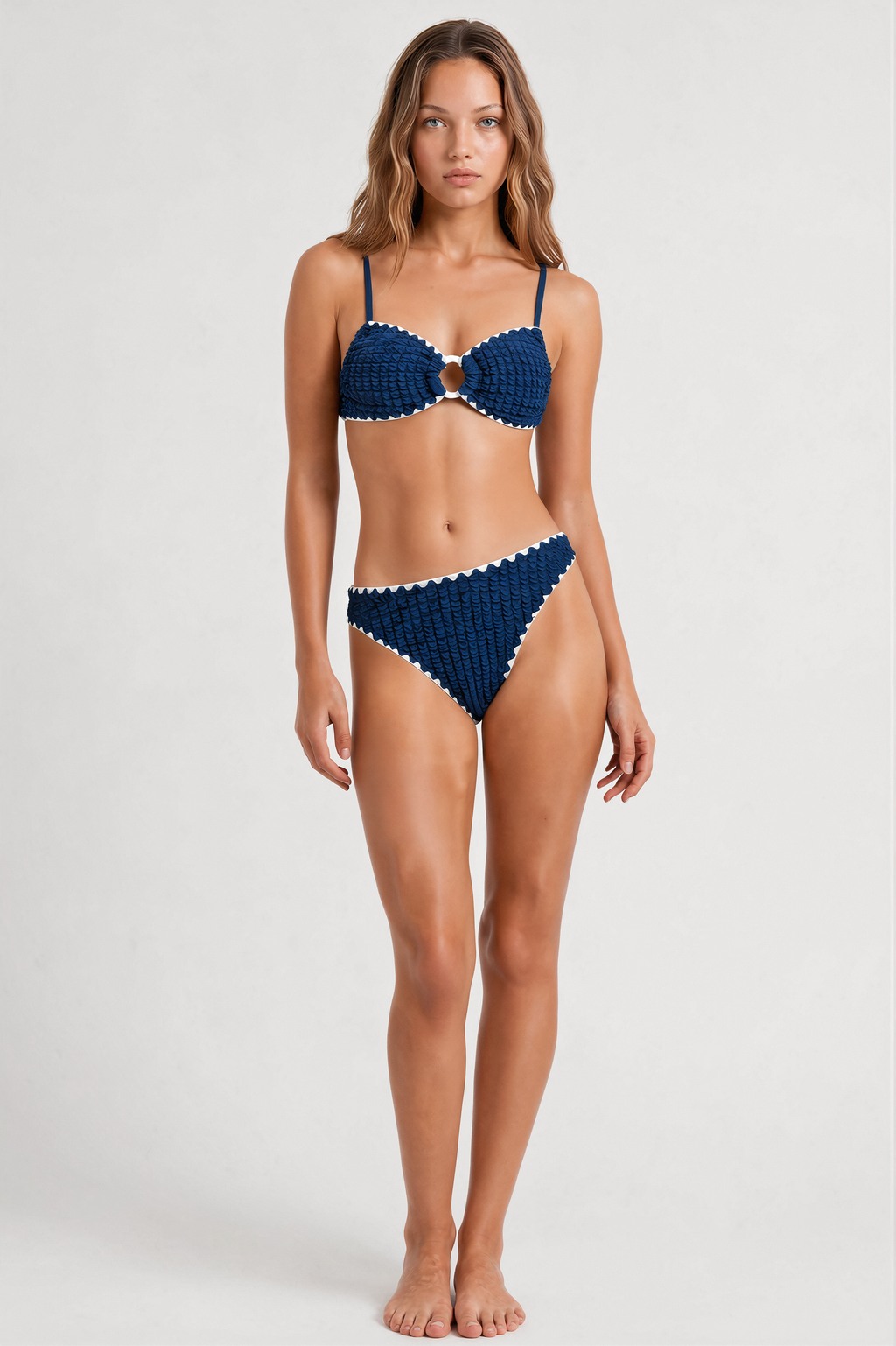 Textured Blue Bikini