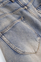 Yıkanmış Paçalı Kot Pantolon