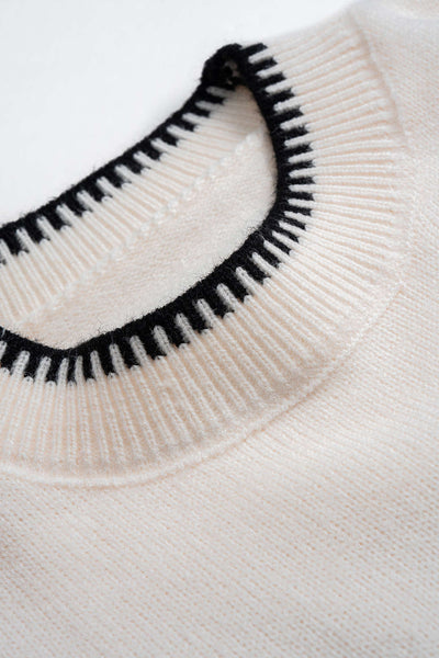 Vandoria Contrast Trim Knit Sweater