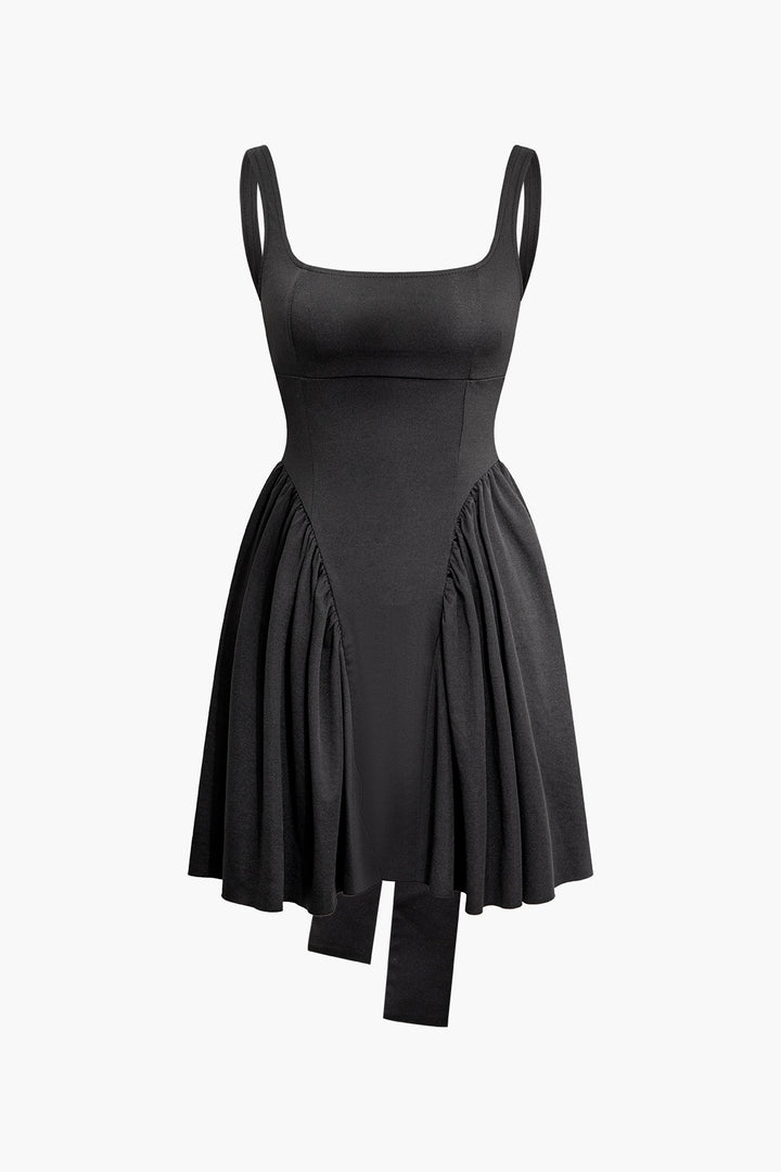 Pleated Backless Mini Dress